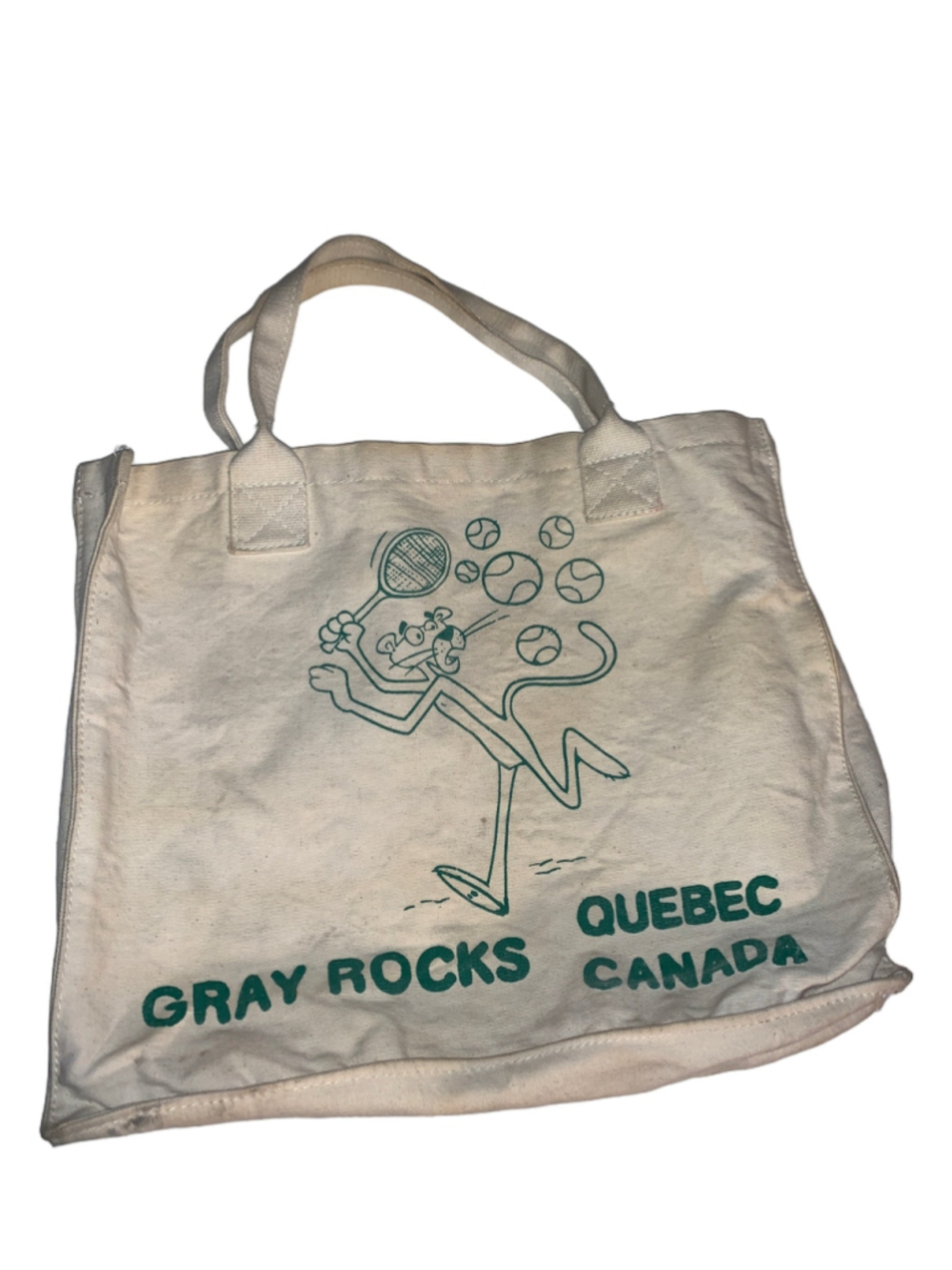 Unbranded Gray Rocks Tennis School Tote Bag One Size Beige Green